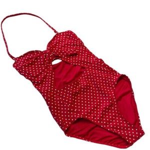BETSY JOHNSON MONOKINI ONE PIECE SWIM BATHING SUIT POLKA DOT